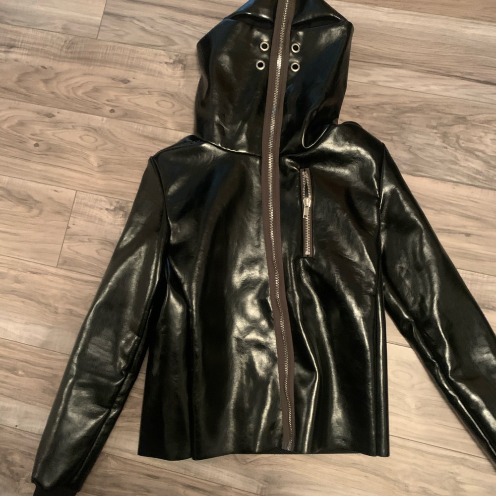Rick Owens Leather Gimp Zip Jacket